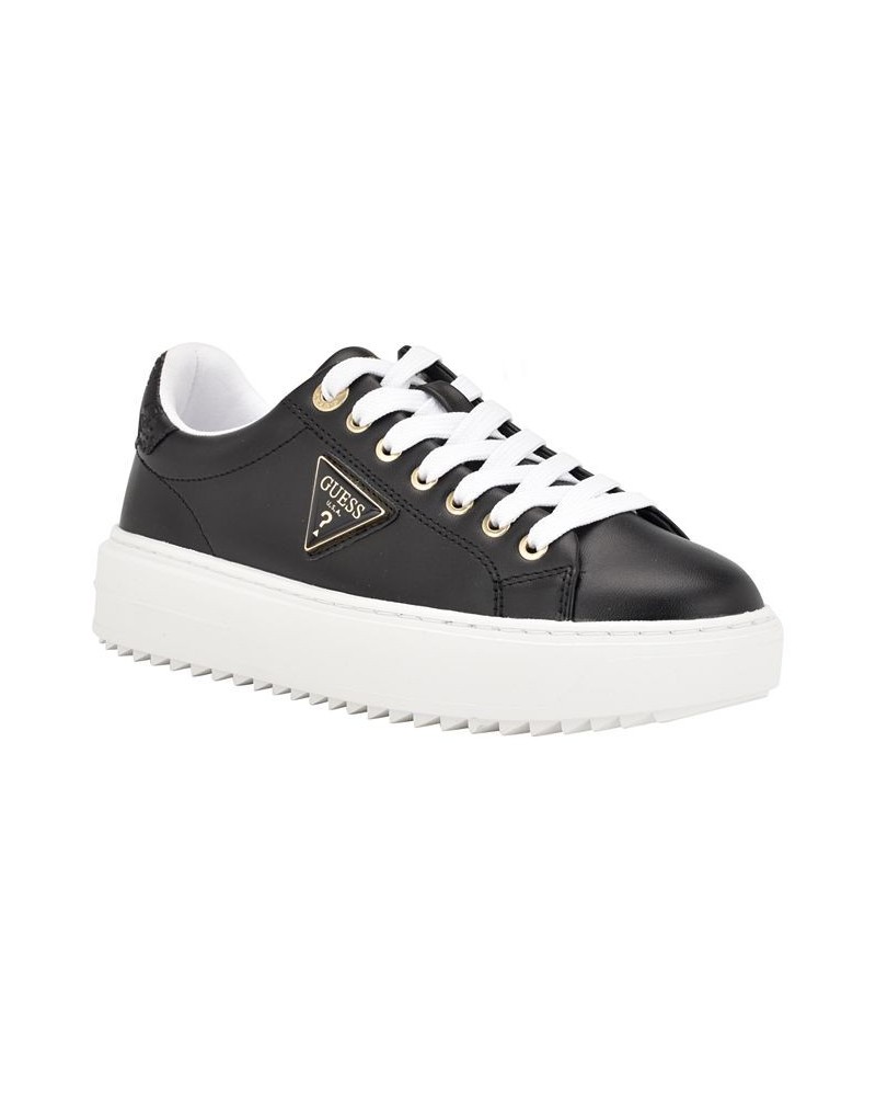 Women's Denesa Tread Bottom Fashion Sneakers with Logo Black $54.45 Shoes