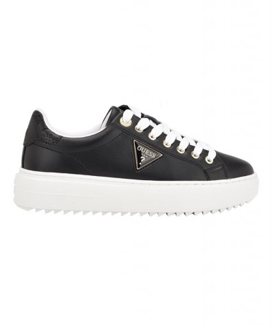 Women's Denesa Tread Bottom Fashion Sneakers with Logo Black $54.45 Shoes