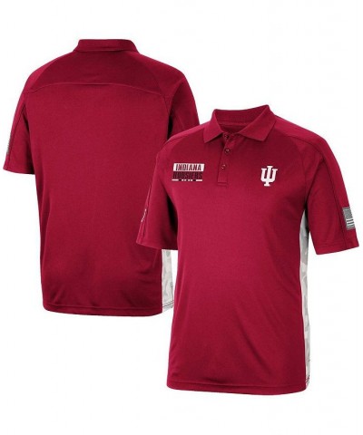 Men's Crimson Indiana Hoosiers OHT Military-Inspired Appreciation Snow Camo Polo Shirt $29.40 Polo Shirts