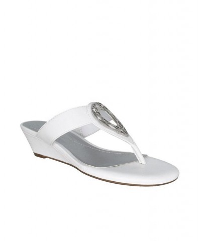 Women's Guiness Memory Foam Thong Sandal White $39.20 Shoes