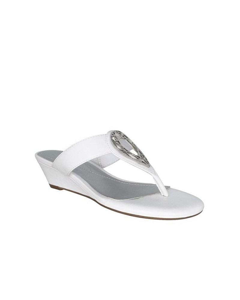 Women's Guiness Memory Foam Thong Sandal White $39.20 Shoes