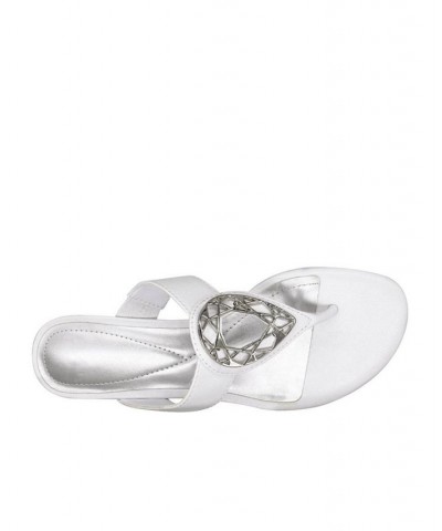 Women's Guiness Memory Foam Thong Sandal White $39.20 Shoes