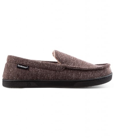 Men's Preston Heather Knit Moccasin Slippers Brown $14.87 Shoes