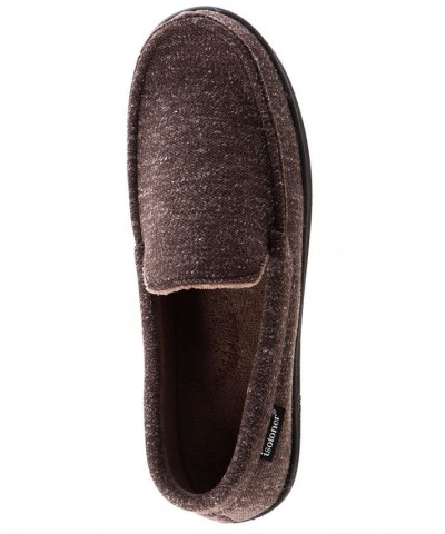 Men's Preston Heather Knit Moccasin Slippers Brown $14.87 Shoes