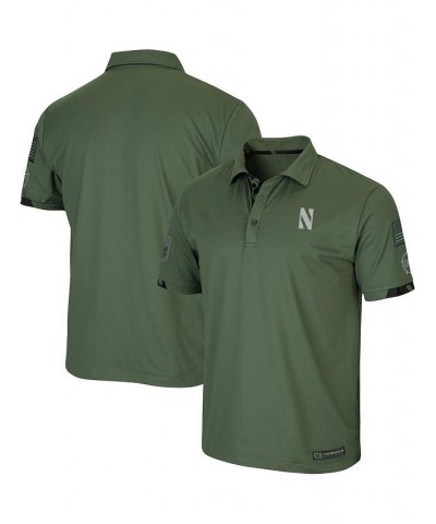 Men's Olive Northwestern Wildcats OHT Military-Inspired Appreciation Echo Polo Shirt $35.99 Polo Shirts