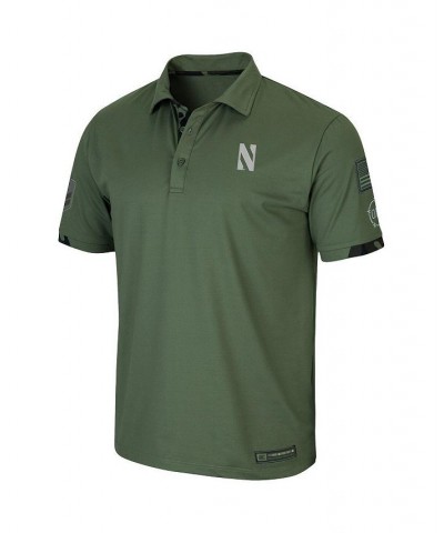 Men's Olive Northwestern Wildcats OHT Military-Inspired Appreciation Echo Polo Shirt $35.99 Polo Shirts