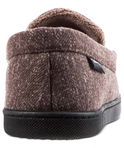 Men's Preston Heather Knit Moccasin Slippers Brown $14.87 Shoes