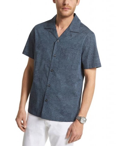 Men's Short-Sleeve Etched Logo Print Shirt Blue $28.91 Shirts