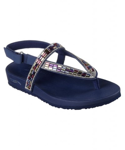 Women's Arch Fit Cali Meditation - Fancy Love Thong Strap Sandals Blue $24.60 Shoes