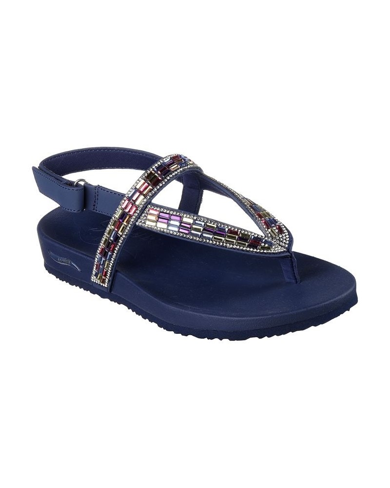 Women's Arch Fit Cali Meditation - Fancy Love Thong Strap Sandals Blue $24.60 Shoes