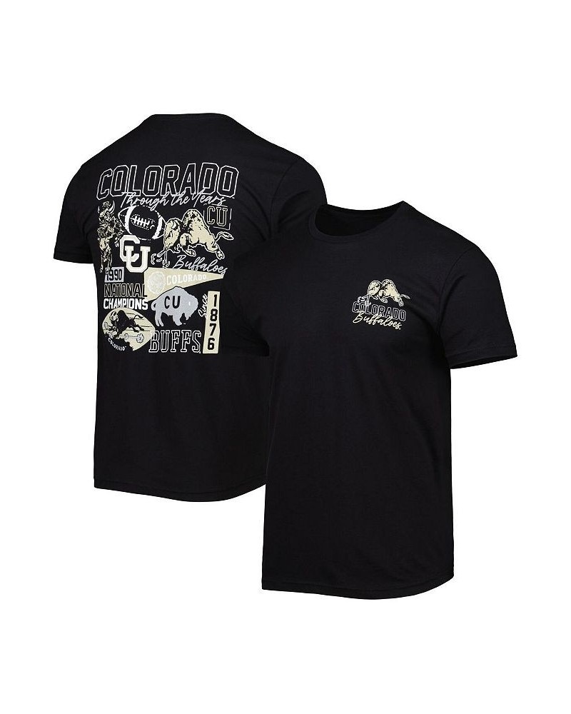 Men's Black Colorado Buffaloes Vintage-Like Through the Years 2-Hit T-shirt $22.94 T-Shirts