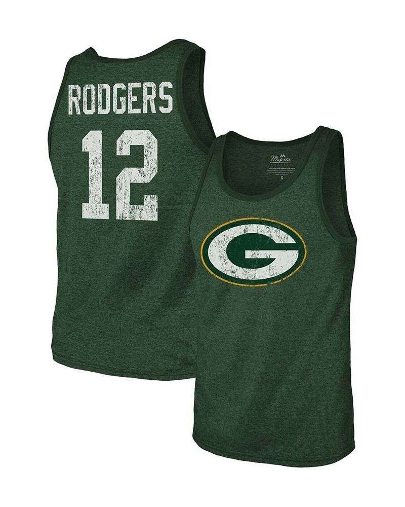 Men's Aaron Rodgers Green Green Bay Packers Name Number Tri-Blend Tank Top $31.85 T-Shirts