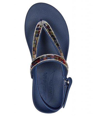 Women's Arch Fit Cali Meditation - Fancy Love Thong Strap Sandals Blue $24.60 Shoes