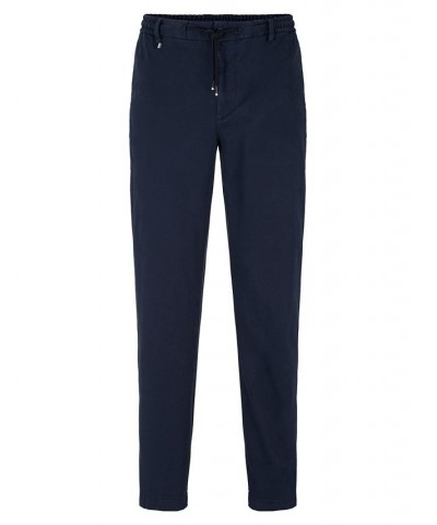 BOSS Men's Slim-Fit Cotton Blend Trousers Blue $47.89 Pants