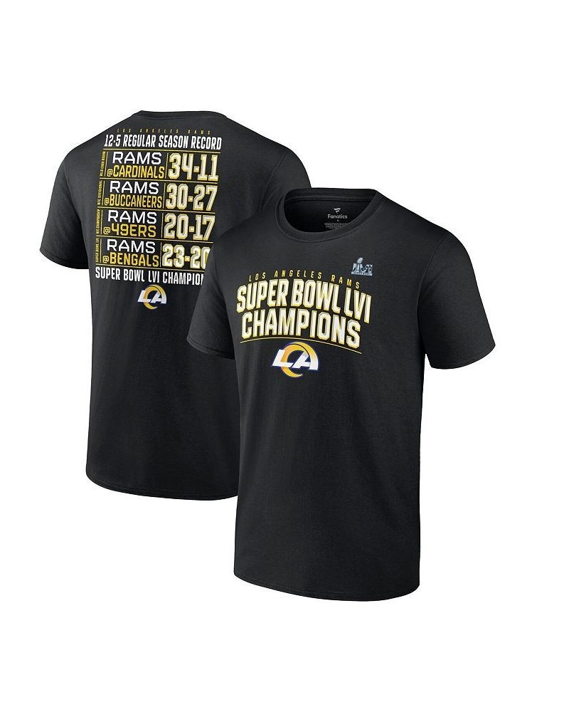 Men's Branded Black Los Angeles Rams Super Bowl LVI Champions Big Tall Schedule T-shirt $20.39 T-Shirts