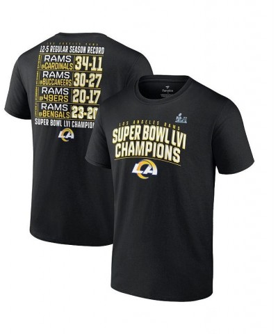 Men's Branded Black Los Angeles Rams Super Bowl LVI Champions Big Tall Schedule T-shirt $20.39 T-Shirts