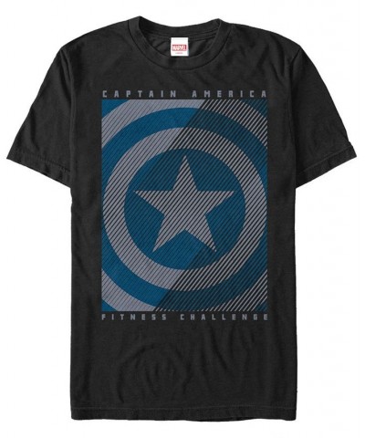 Marvel Men's Comic Collection Captain America Distressed Shield Fitness Challenge Short Sleeve T-Shirt Black $14.70 T-Shirts