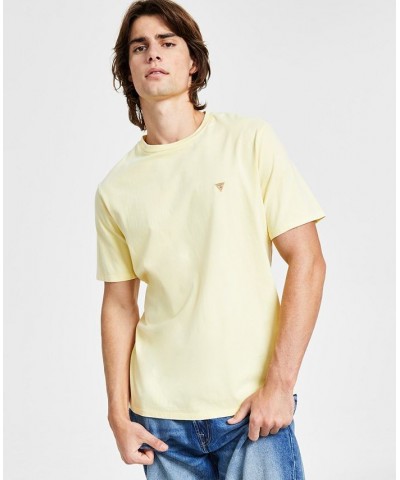 Men's Triangle Palm Tree Logo Graphic T-Shirt Yellow $32.40 T-Shirts