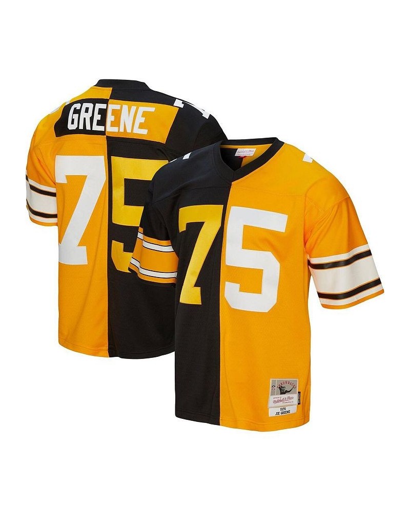 Men's Joe Greene Black, Gold Pittsburgh Steelers 1976 Split Legacy Replica Jersey $72.15 Jersey