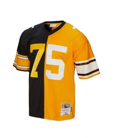 Men's Joe Greene Black, Gold Pittsburgh Steelers 1976 Split Legacy Replica Jersey $72.15 Jersey