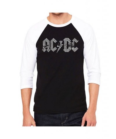 Men's Raglan AC/DC Word Art T-shirt Black $22.50 T-Shirts