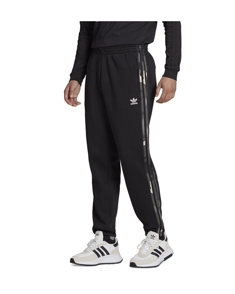 Men's Graphics Camo 3-Stripes Fleece Jogger Pants Black $47.70 Pants