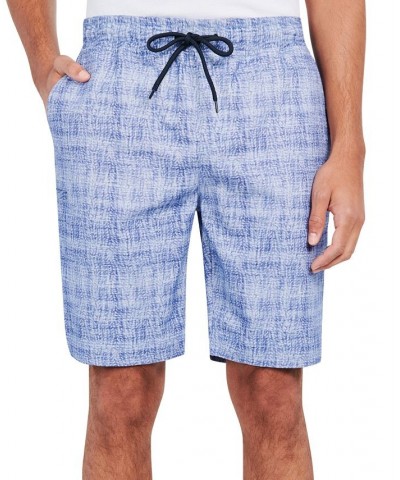 Men's Slim-Fit Stretch Printed Drawstring Shorts Blue $36.14 Shorts