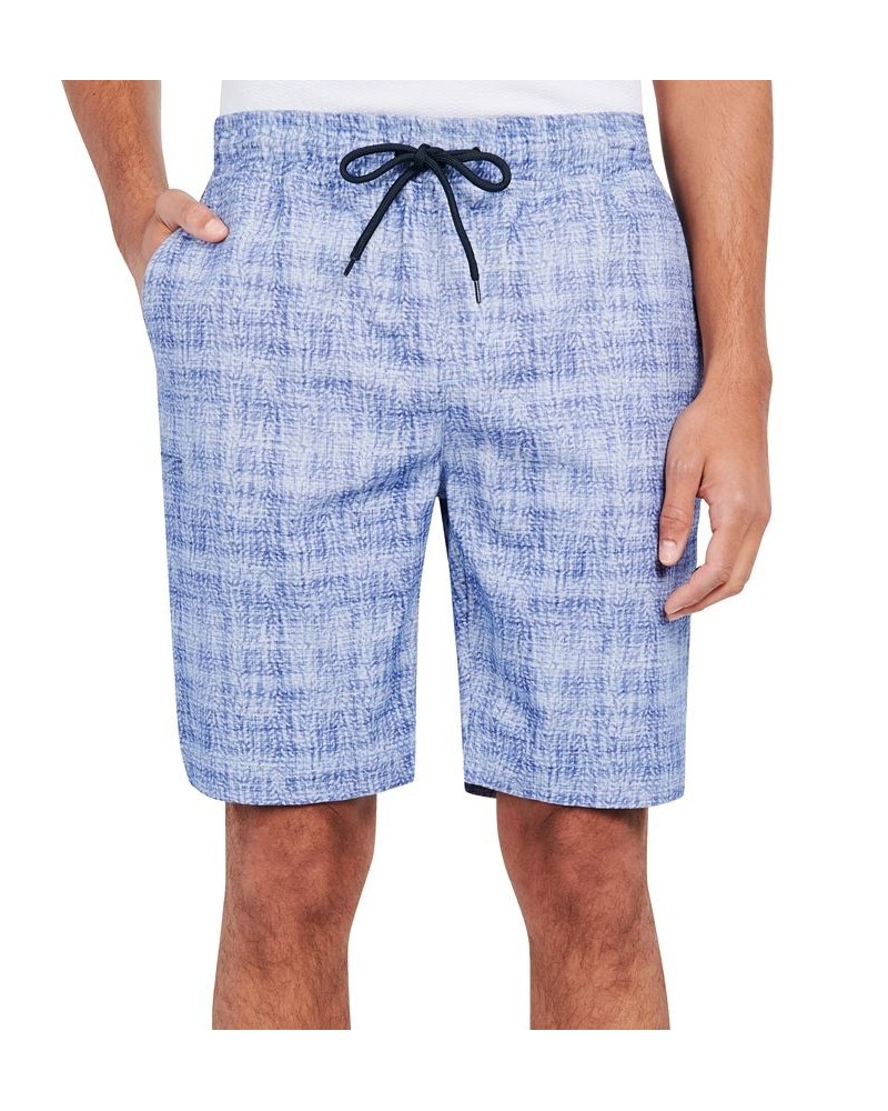 Men's Slim-Fit Stretch Printed Drawstring Shorts Blue $36.14 Shorts