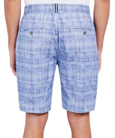 Men's Slim-Fit Stretch Printed Drawstring Shorts Blue $36.14 Shorts