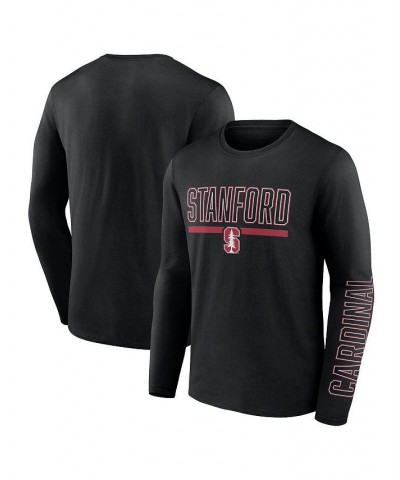 Men's Branded Black Stanford Cardinal Modern Two-Hit Long Sleeve T-shirt $22.94 T-Shirts