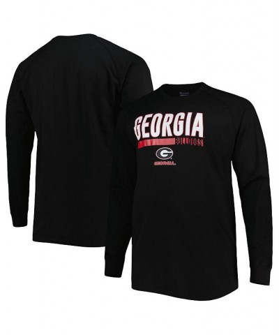 Men's Black Georgia Bulldogs Big and Tall Two-Hit Raglan Long Sleeve T-shirt $23.39 T-Shirts