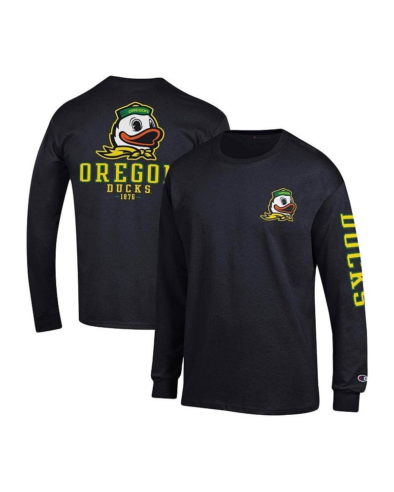 Men's Black Oregon Ducks Team Stack Long Sleeve T-shirt $29.49 T-Shirts