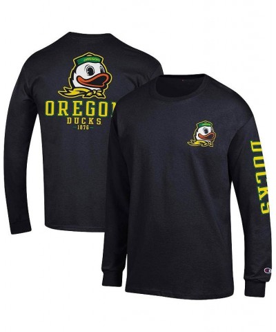 Men's Black Oregon Ducks Team Stack Long Sleeve T-shirt $29.49 T-Shirts