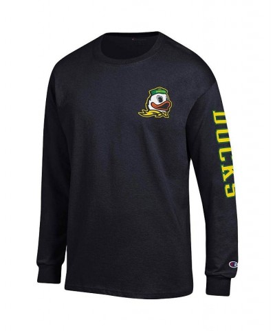 Men's Black Oregon Ducks Team Stack Long Sleeve T-shirt $29.49 T-Shirts