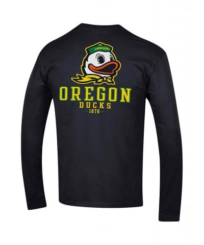 Men's Black Oregon Ducks Team Stack Long Sleeve T-shirt $29.49 T-Shirts