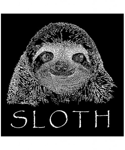 Men's Word Art Long Sleeve T-Shirt- Sloth Black $22.39 T-Shirts