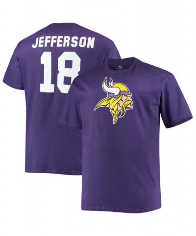 Men's Big and Tall Justin Jefferson Purple Minnesota Vikings Player Name Number T-shirt $21.72 T-Shirts