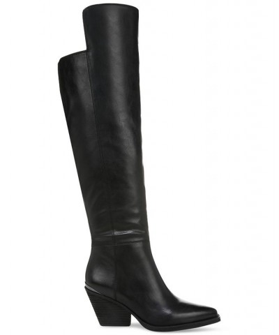 Women's Ronson Over-the-Knee Western Boots Black $40.80 Shoes