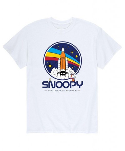 Men's Peanuts Snoppy Rocket T-Shirt White $20.29 T-Shirts