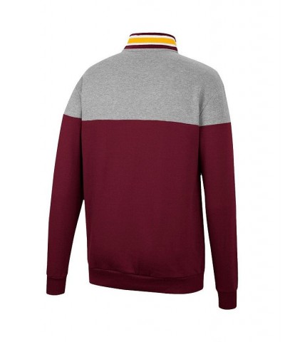 Men's Maroon, Heather Gray Minnesota Golden Gophers Be the Ball Quarter-Zip Top $28.00 Sweatshirt