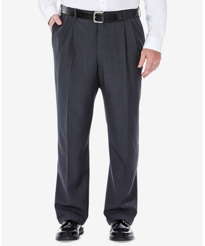 Men's Big & Tall Eclo Stria Classic-Fit Pleated Hidden Expandable Waistband Dress Pants Gray $32.44 Pants