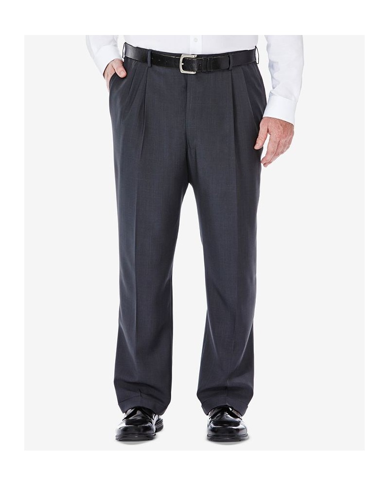 Men's Big & Tall Eclo Stria Classic-Fit Pleated Hidden Expandable Waistband Dress Pants Gray $32.44 Pants