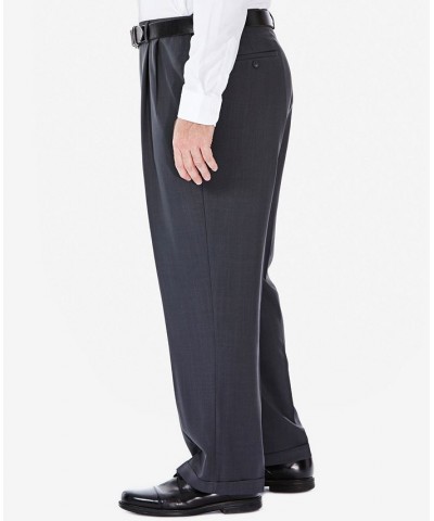 Men's Big & Tall Eclo Stria Classic-Fit Pleated Hidden Expandable Waistband Dress Pants Gray $32.44 Pants