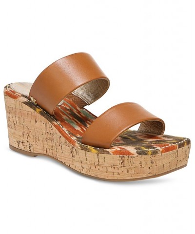 Women's Alissa Wedge Sandals Brown $39.00 Shoes