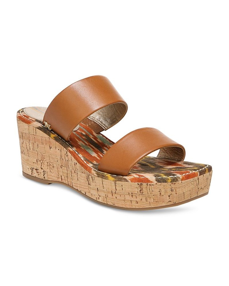 Women's Alissa Wedge Sandals Brown $39.00 Shoes