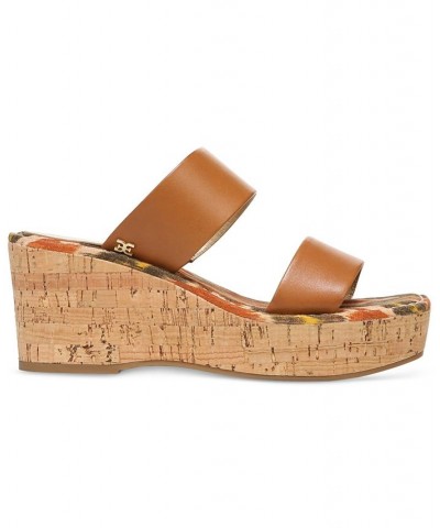 Women's Alissa Wedge Sandals Brown $39.00 Shoes