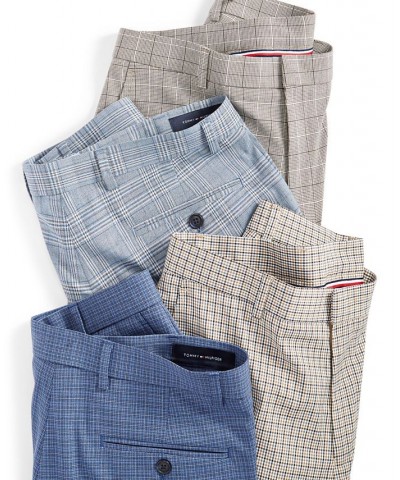 Men's Modern-Fit TH Flex Stretch Plaid Dress Pants PD01 $26.40 Pants