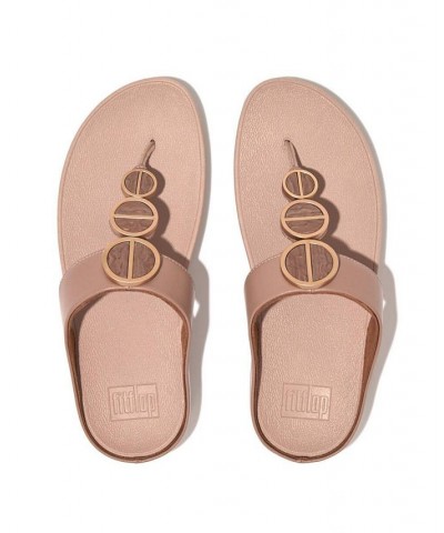 Women's Halo Metallic Trim Toe Post Sandals PD03 $37.40 Shoes