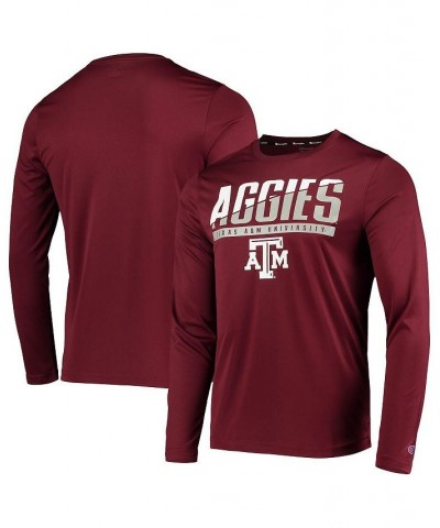 Men's Maroon Texas A&M Aggies Wordmark Slash Long Sleeve T-shirt $21.15 T-Shirts