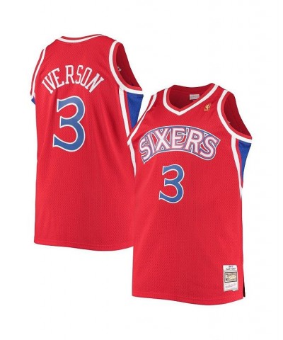 Men's Allen Iverson Red Philadelphia 76ers Big and Tall Hardwood Classics Swingman Player Jersey $57.00 Jersey